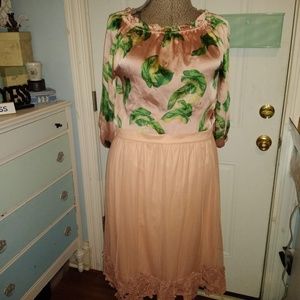 Forever21 plus, 1X, peach, mesh and lace. NWT